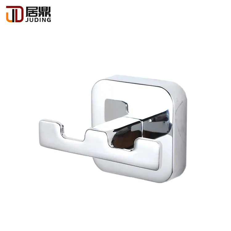 Hardware Hot Sale Wall Mounted Bathroom Chrome Clothing And Towel Double Robe Hook