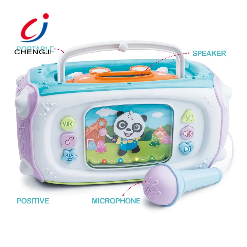Детские Пластиковые Музыкальные игрушки на батарейках, музыкальный инструмент для детей с микрофоном