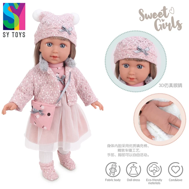 SY 16 inch Realistic Fashion Doll Toy For Girls Pretend Play High Quality Vinyl Fabric Body