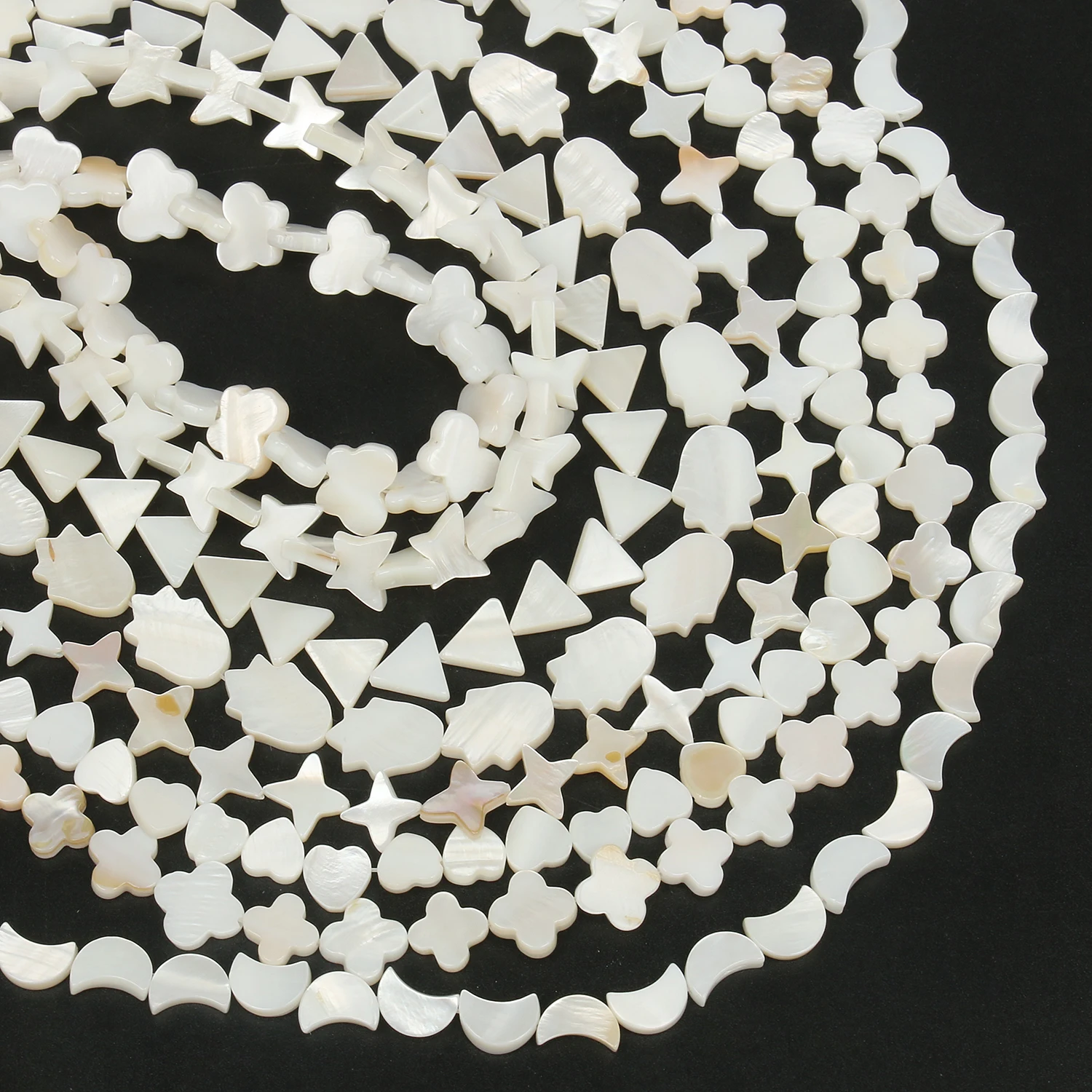 Natural White Heart Star Freshwater Shell Beads Mother Of Pearl Loose Spacer Beads For Jewelry Making DIY Bracelet