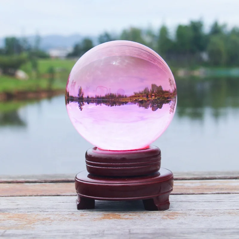 
Pujiang factory wholesale lensball with stand for photography clear K9 80mm crystal ball sphere 