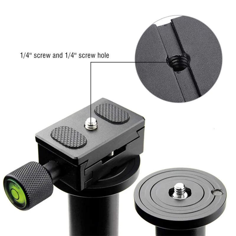 Digital Camera Tripod Ball Head Camera Photo Studio Accessories 1/4 Quick Release Clamp QR Plate Metal Adapter Mount