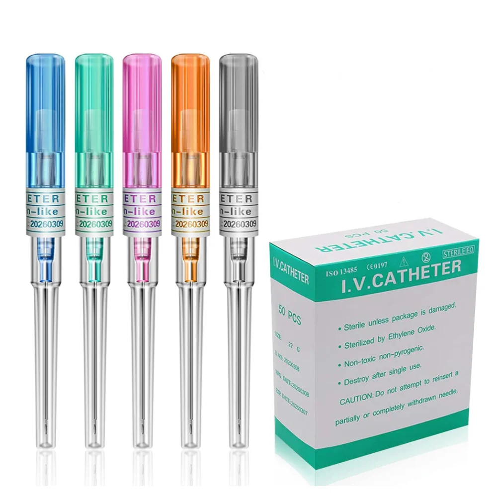 50PCS Disposable I.V. Catheter Piercing Needles 14G 16G 18G 20G Cannula Body Piercing Needles For Body Art