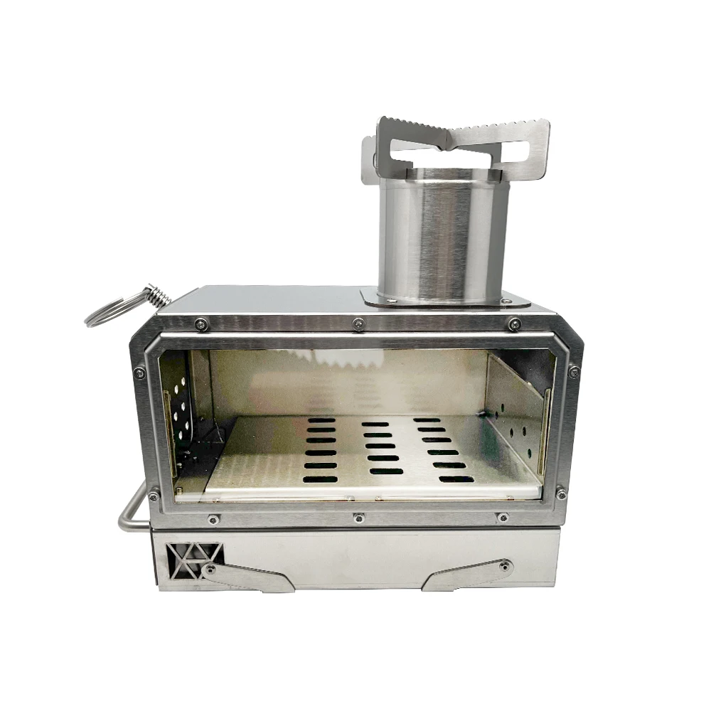 camping wood stove with roast drawing Outdoor Hiking Wooden Burned Quick Release Backpacking foladbe stove