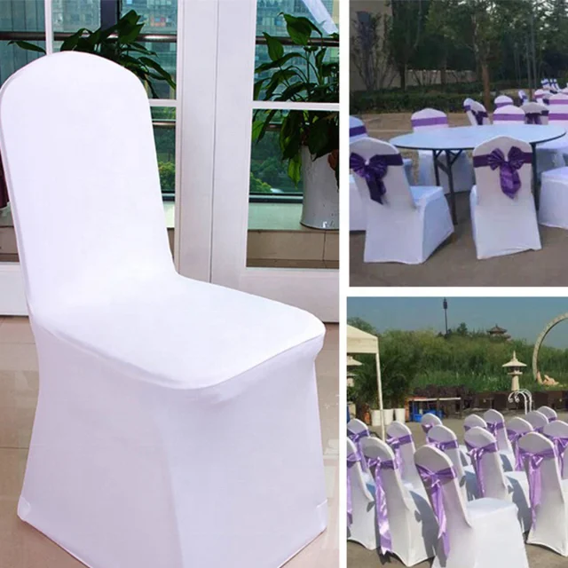 Wholesale Anthracite Stretch Chair Cover Spandex Banquet Chair Covers for Outdoor Wedding Party Decoration