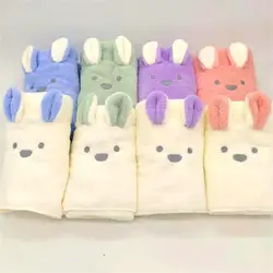Custom Super water absorption quick-dry microfiber coral fleece towels cartoon embroidered towels
