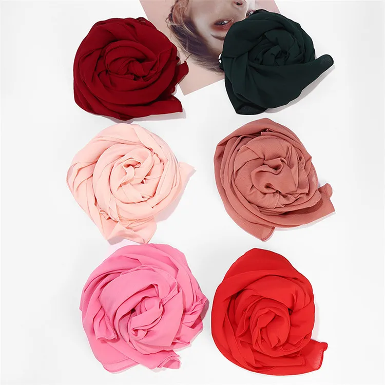 Wholesale Hijab Chiffon Scarves Women Plain Hijab
