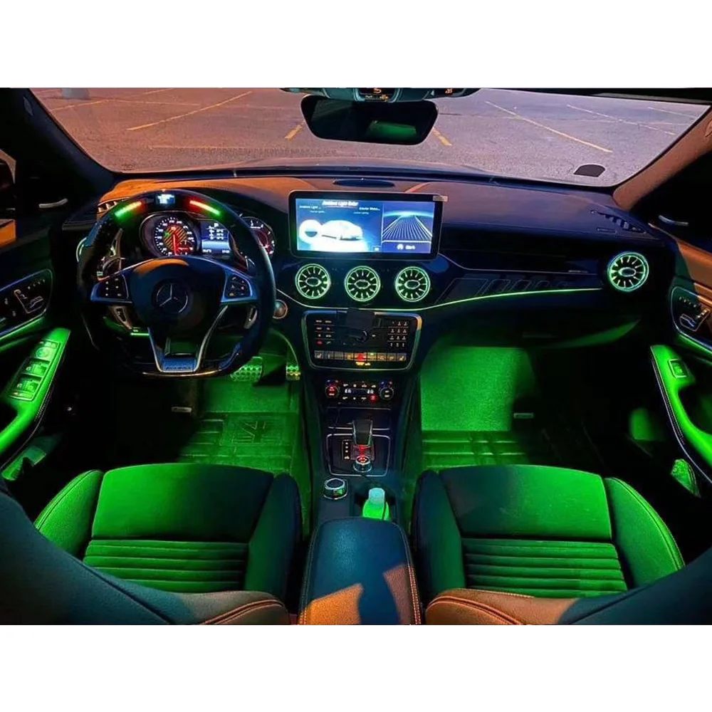  Новинка 12 цветов светодиодное освещение для украшения салона автомобиля атмосферное Mercedes W117 W156 W176 W246 модернизация системы