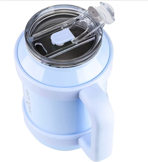 50oz stainless steel tumbler  big capacity  drinkmore Tumbler with Handle and Straw Stainless Steel water bottle