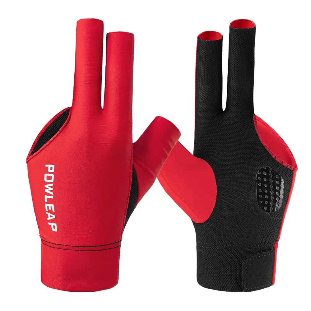 OEM Custom Latest Design New Style Three Fingers Snooker Gloves Pool Cue Hot Sale Billiard Shooter Gloves