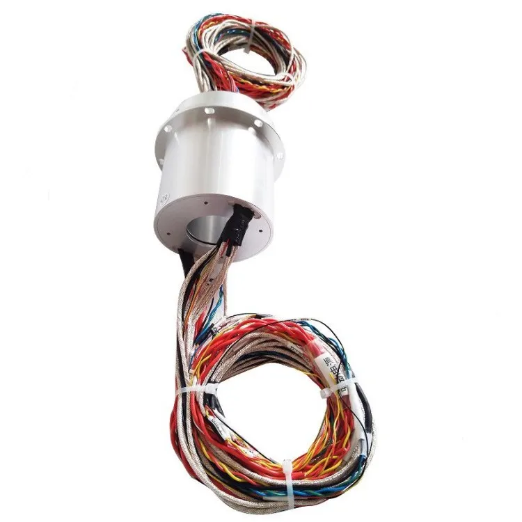 Ingiant slip rings 81mm diameter 34 circuits with flange installation