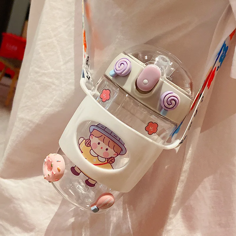 Летняя женская кружка для воды с высокой лицевой стоимостью, кружка из соломы, милая сетка, красная пластиковая чашка, Студенческая Портативная и компактная бутылка для воды