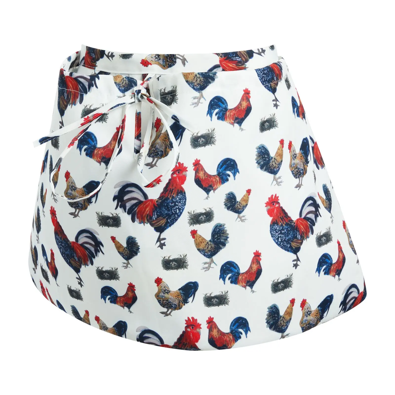 Gardening Harvest Aprons Style Chick Printed Pattern Hands-free Waist Apron with Adjustable Bandage + 2 Pockets Polyester aprons