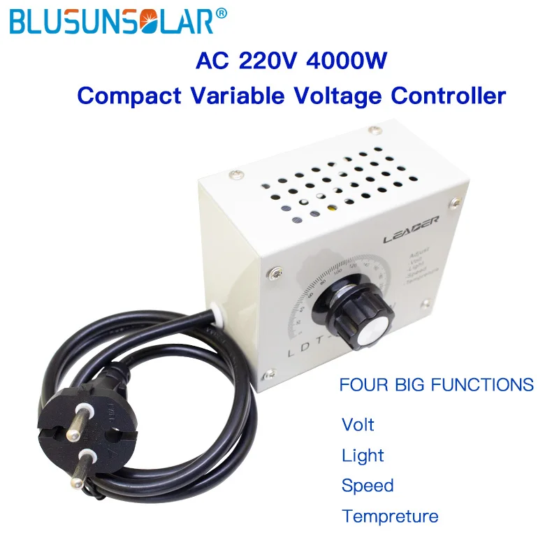 SCR Dimmer Portable Speed Temperature Light Voltage Adjustable Regulator AC 220V 4000W Compact Variable Voltage Controller