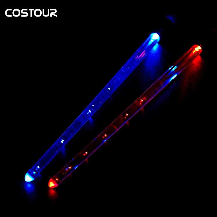 Wholesale OEM Acrylic 5a LED Drum Stick With Switch Light Up Bluk Jazz Drum Stick