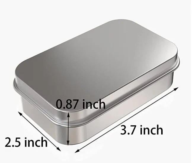 Wholesale Custom Printed Metal Hinged Tin Box Small Rectangular Tin Box for Storage