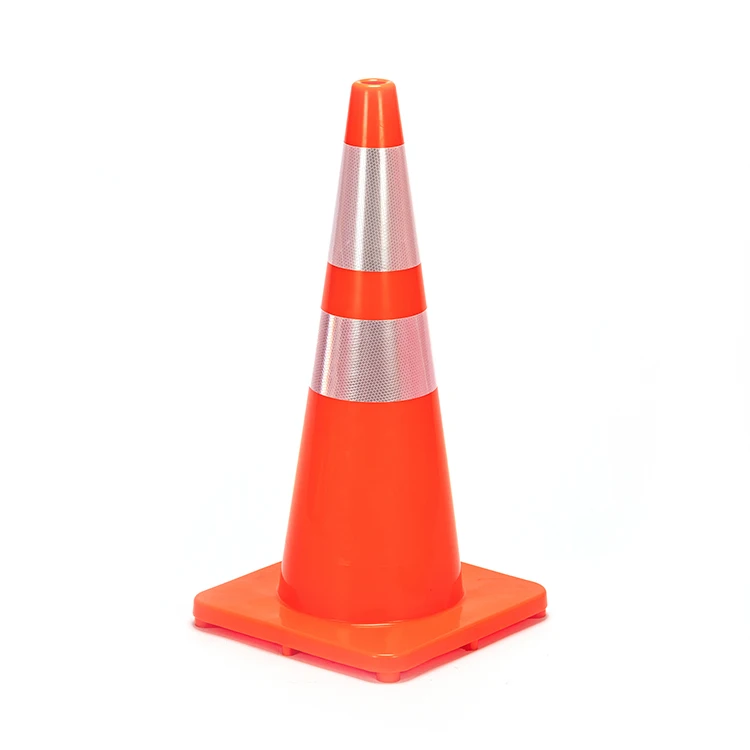 PRC700A-2 Fluorescent Colors Available 70CM 1.8KG PVC Flexible Traffic Safety Cone