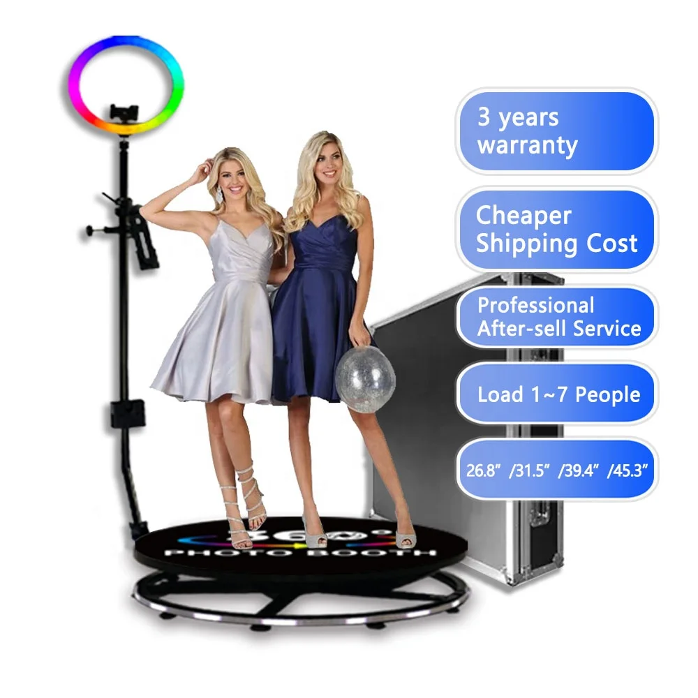 Oux Dropshipping Portable Automatic Spinning 360 Photo Video Booth 115 Cm Manual 360 Photo Booth Photobooth for Wedding Social C