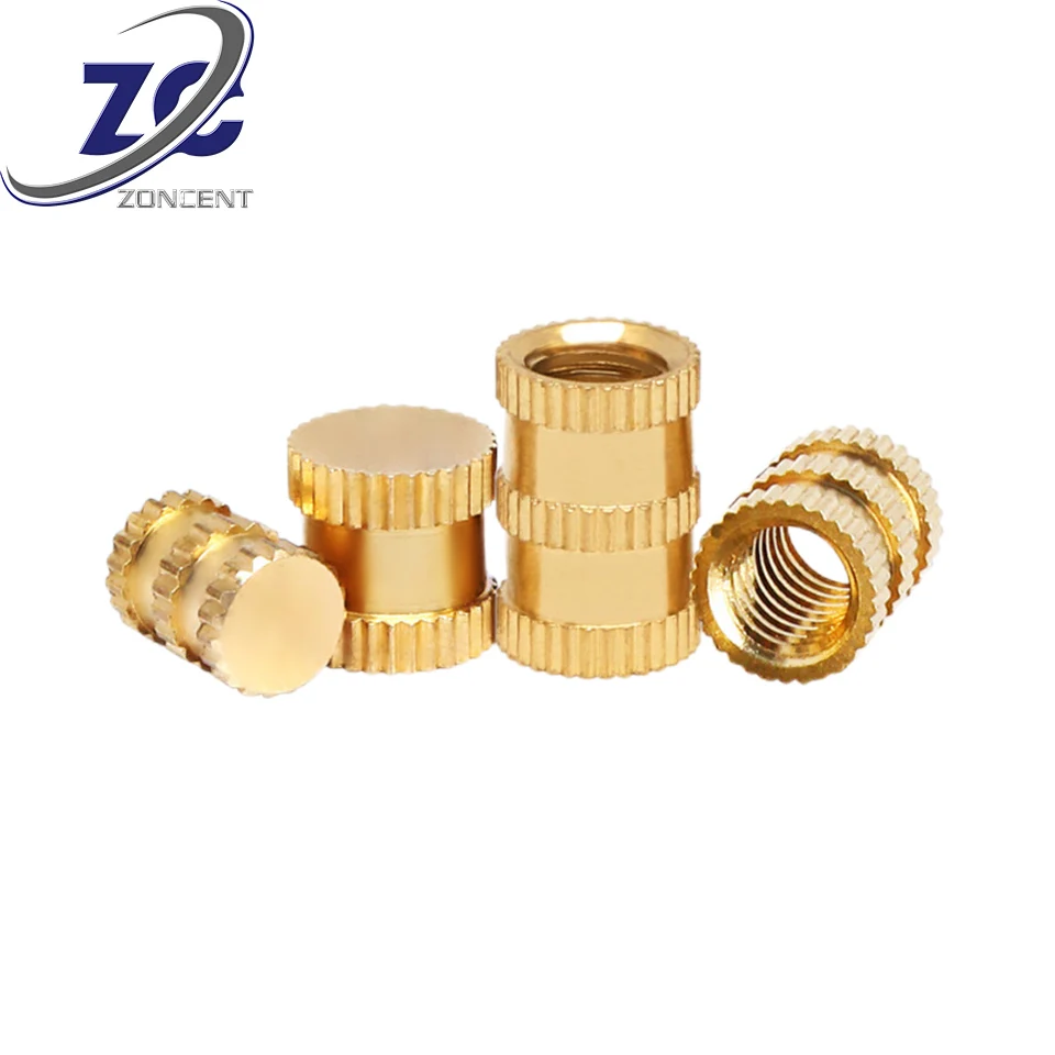 OEM  Brass Knurling Blind Threaded & Brass Mounding Heat Insert Nut For Wood Automobile & Plastic Molding