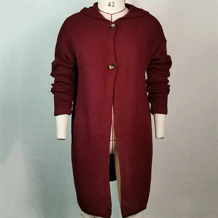 Plus size women cardigan sweater customized winter knitted front open long cardigan