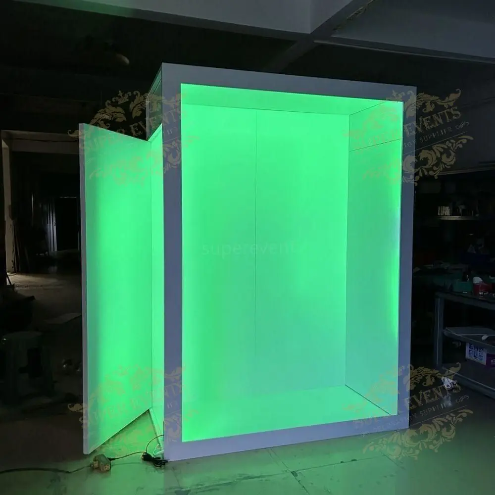 New vogue photo booth backdrop box PVC Wedding party decoration props Magazine Box Photo Booth with led light with doors