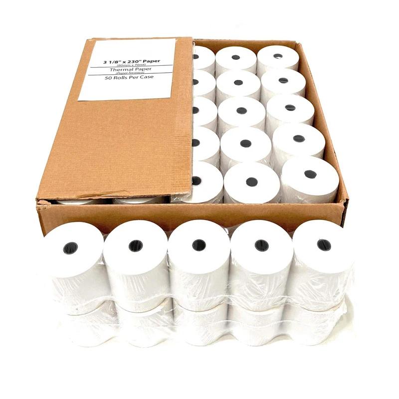 White Thermal Paper 57x40mm Custom size Cash Register Receipt Paper 100 rolls per box