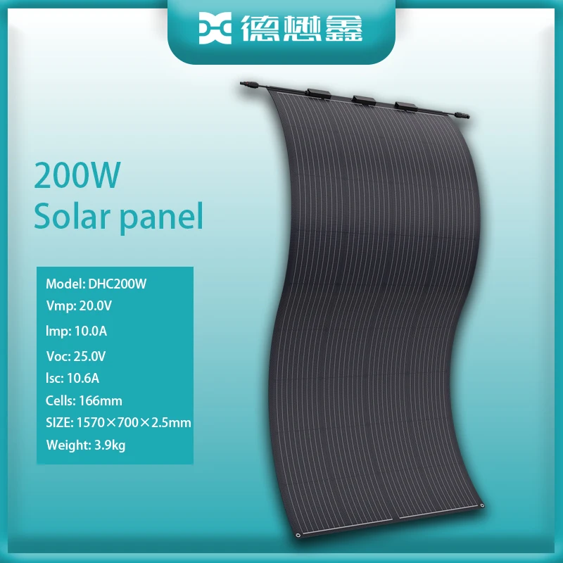 Flexible 200W Solar Panel 100W ETFE Thin Film 115W 130W Mono 185W High-Efficiency Flexible Solar Panels