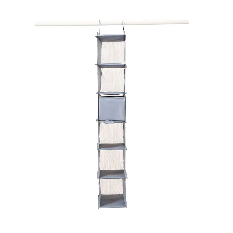 6 Cubby Diy Space-saving Fabric Storage Box Closet Hanging Organizer Bag Holder Closet Organizer