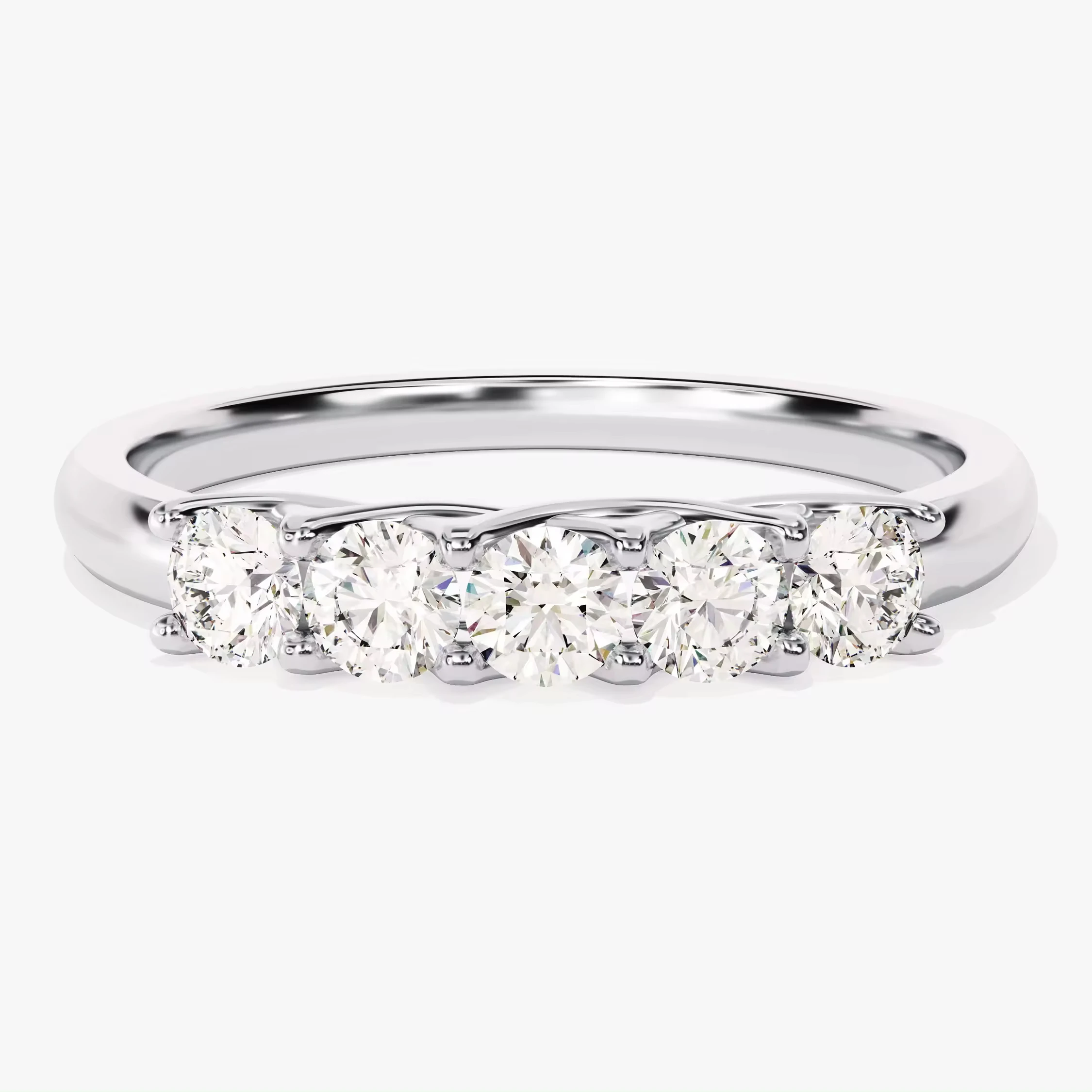 Five Stone Trellis Diamond Band (0.50 ct tw) / Lab Diamond Wedding Anniversary Ring for Women