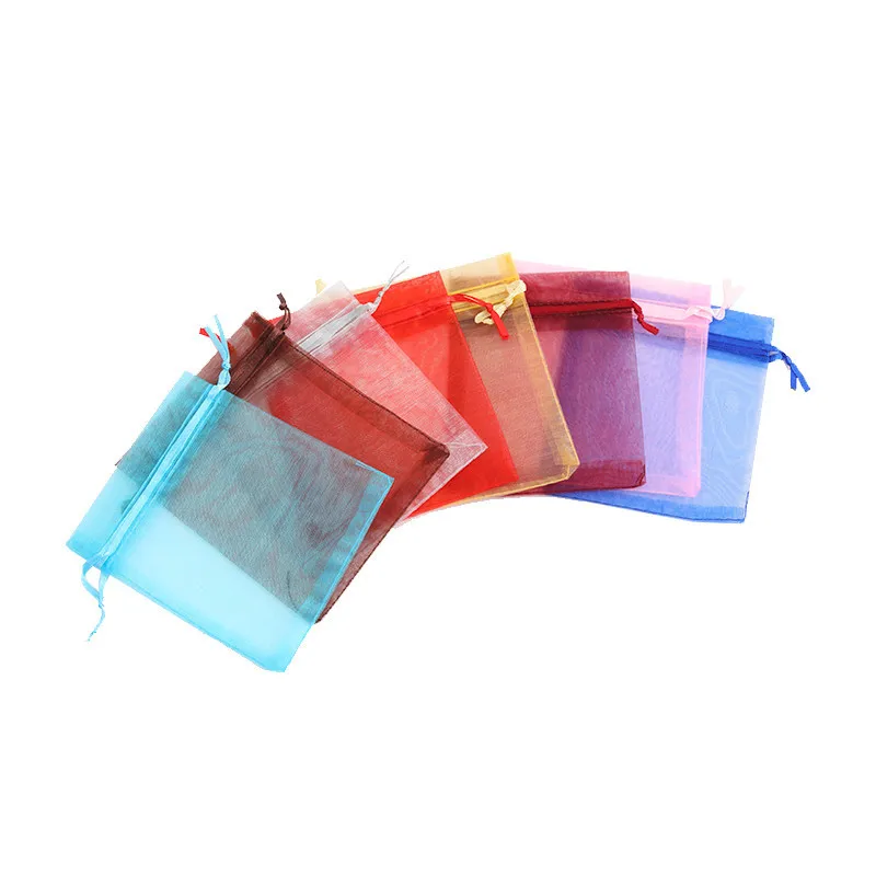 10*15cm Hot Sale Gift Bags Jewelry Packaging Organza Pouches Mini Candy Organza Bags With Drawstring