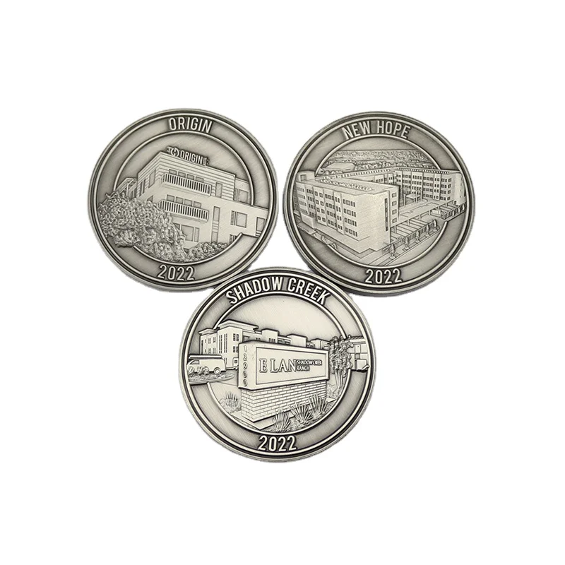 Manufacture Factory Cheap Price ODM OEM  2 color Zinc alloy Silver  Logo Customized challenge coins