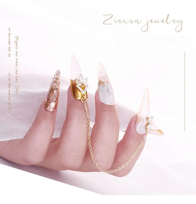 Luxurious Zircon 3D Alloy Jewelry Nailart Artificial Nails Nail art