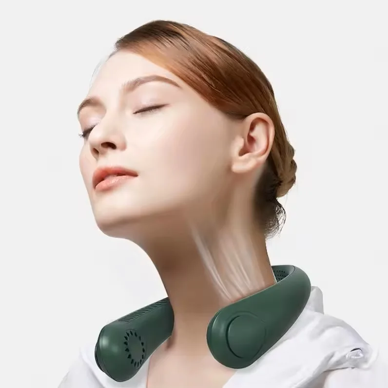 Wholesale Neck fan blade free portable outdoor hands-free rechargeable 2000mAh battery for both male and female use