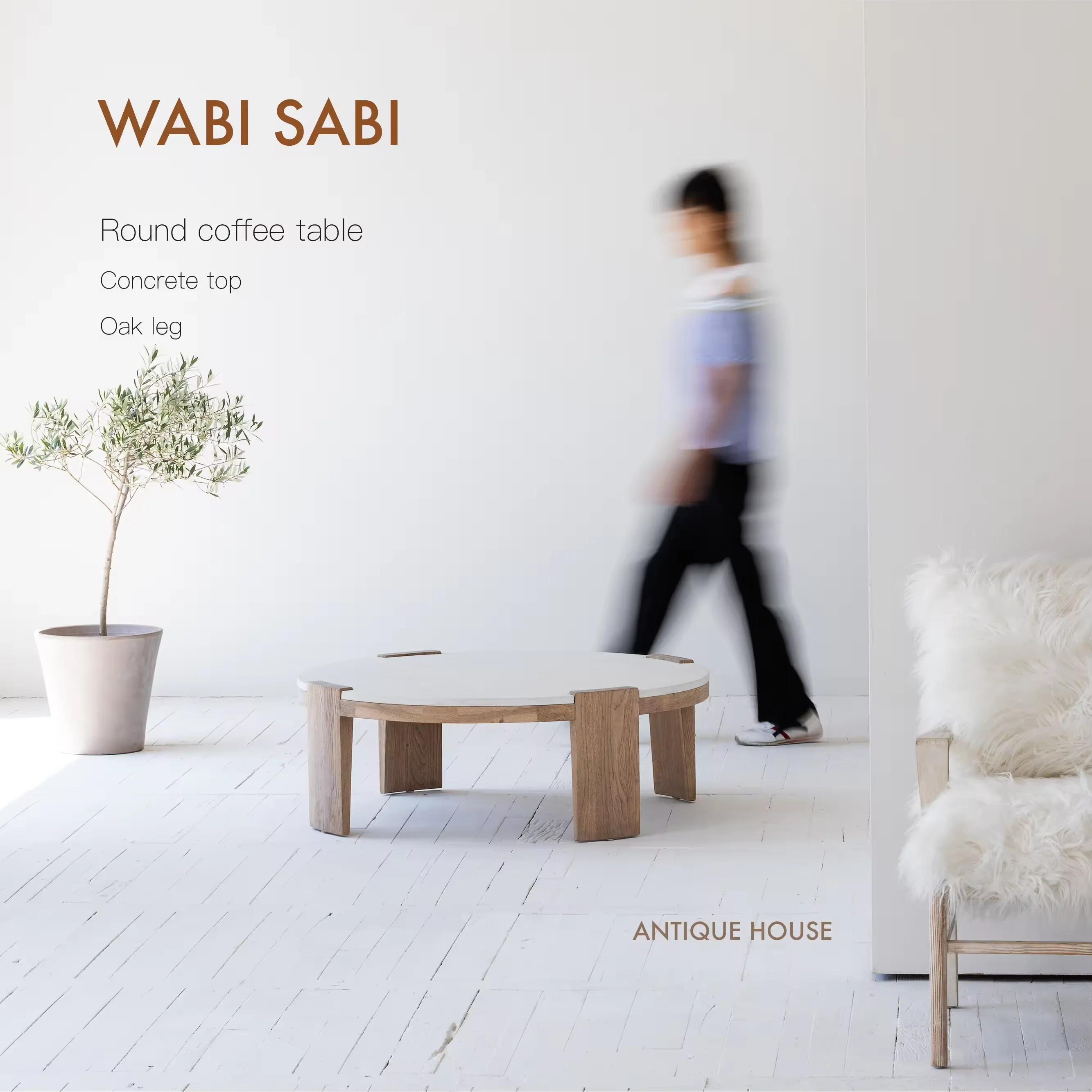 Antique Japanese Style Wabi Sabi Coffee Table Nordic Wooden Tea Table with Unique Design for Living Room Home Furniture