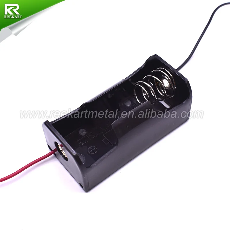 Single 1.5V Plastic C Cell Battery Holder Battery Storage Case Box With Wire Leads