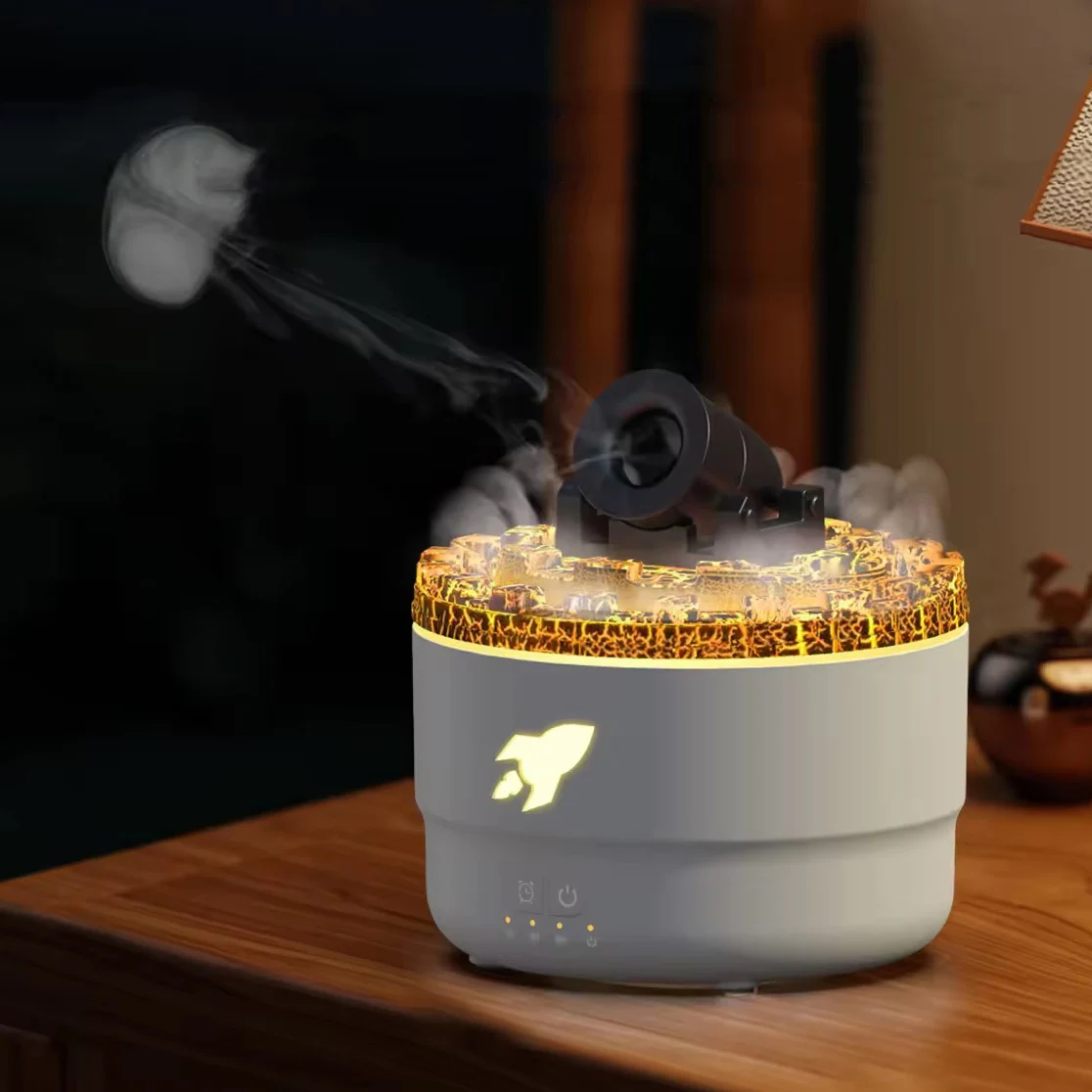 Volcano Fort mute essential oil diffuser jellyfish smoke ring portable desktop bedroom humidifier USB small diffuser