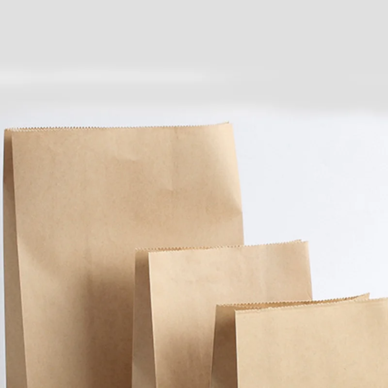 custom bio degradable disposable brown kraft paper bags for food takeaway delivery bag