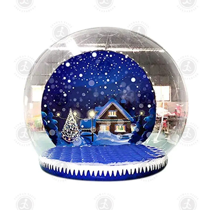 Attractive Christmas Inflatable Snow Globe 4m Giant Inflatable Human Size Bubble Snow Ball Tent With