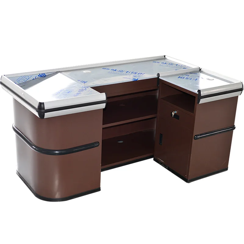 Factory Price Sells And High Quality Luxury Type Supermarket Checkout Counter Cashier Desk