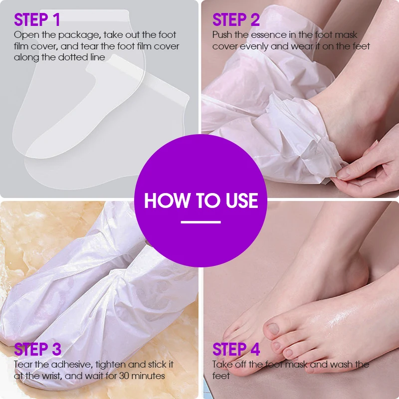 Korean Foot Mask Moisturizing Nourishing and Lavender Collagen Exfoliating Foot Peel Mask