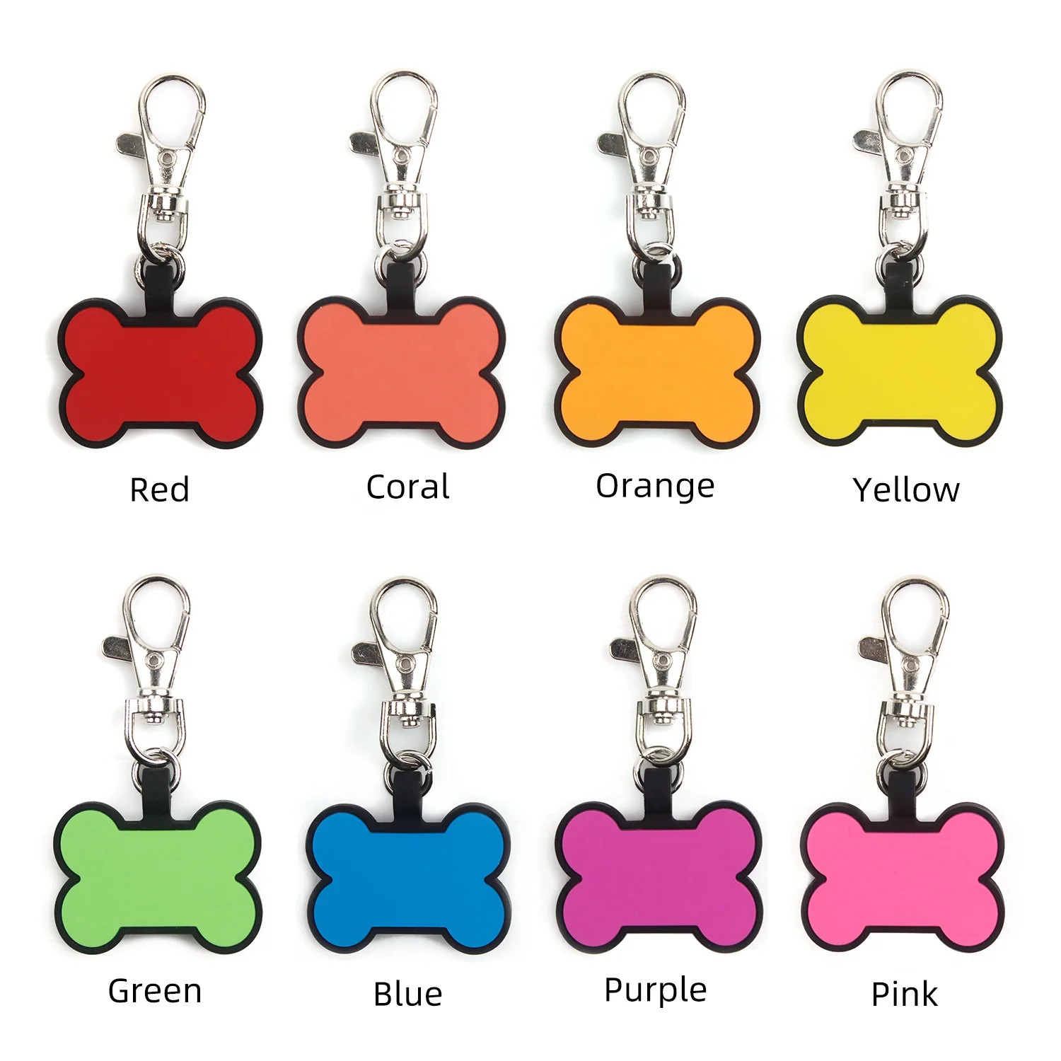 Personalized Bone Pattern Silent Sublimation Silicone Pet ID