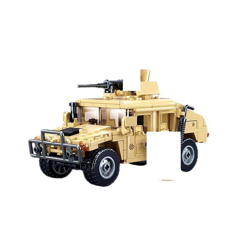 265pcs Modern Military Building Block Toys DIY Assembly Armored Vehicle H2 Gift for Boys Age 6 Scale 1:36 Transportation Theme