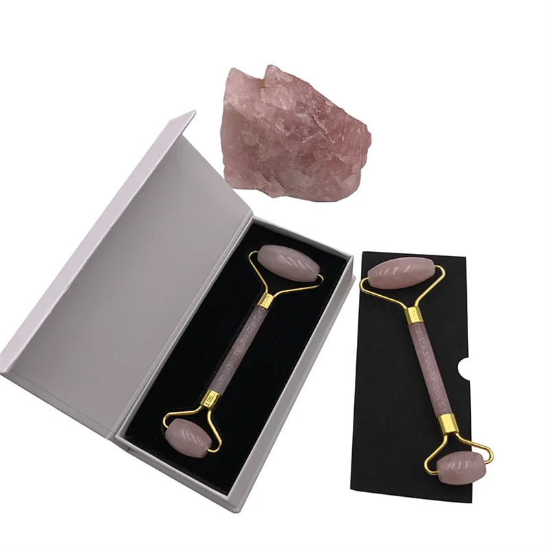 
2020 hot sale facial Jade Roller Massager 100% Natural Jade Stone Massage Tools vibrating rose quartz roller 