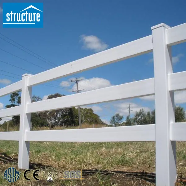 white ranch style fencing pvc ranch horse fence