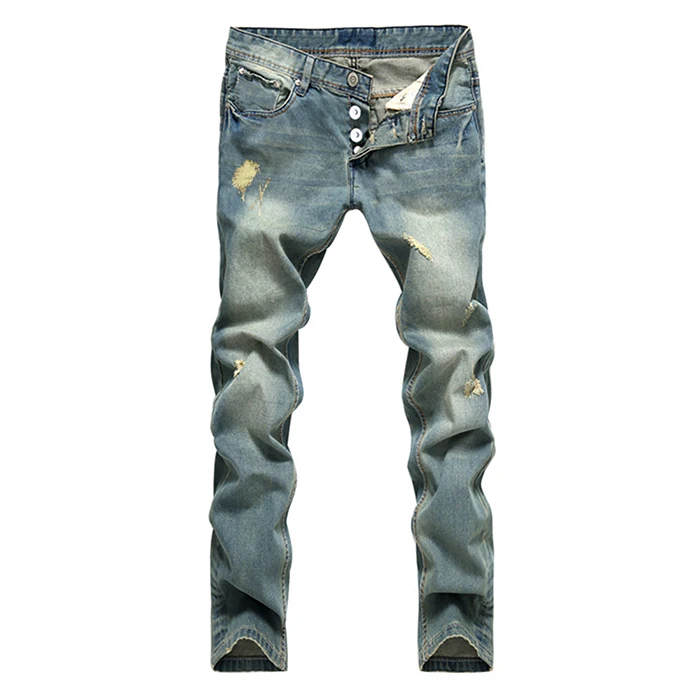 professional factory custom denim fabric jeans custom pattern distressed washed men denim jeans