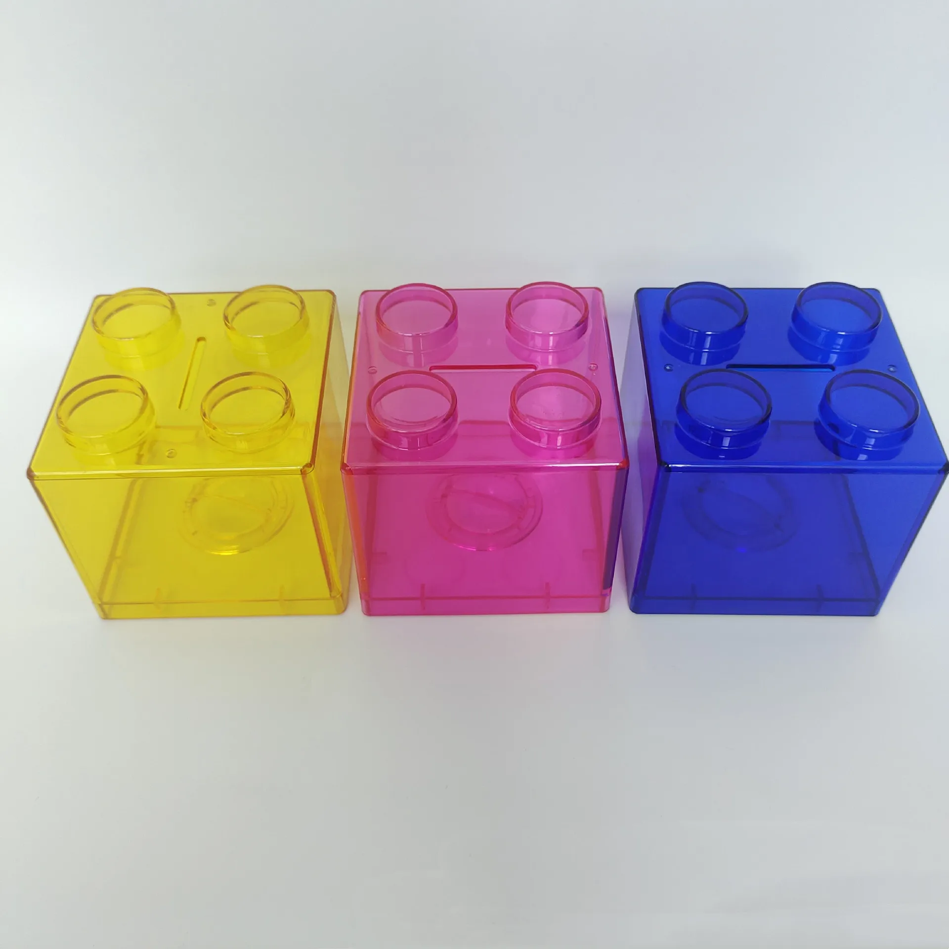 Spot Building Blocks Piggy Bank Without Printing Transparent Piggy Bank Stackable Building Blocks Coin Bank