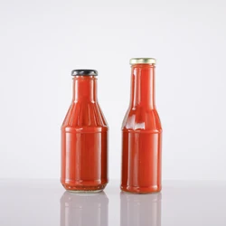 High quality 8oz 16oz salad dressing barbecue container ketchup chili sauce glass staut bottle in bulk