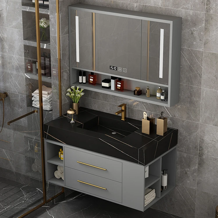 2021 new style 40 inch Floating wall 1 Sink hanging 2 Drawers bath furniture Bathroom Vanity Cabinet