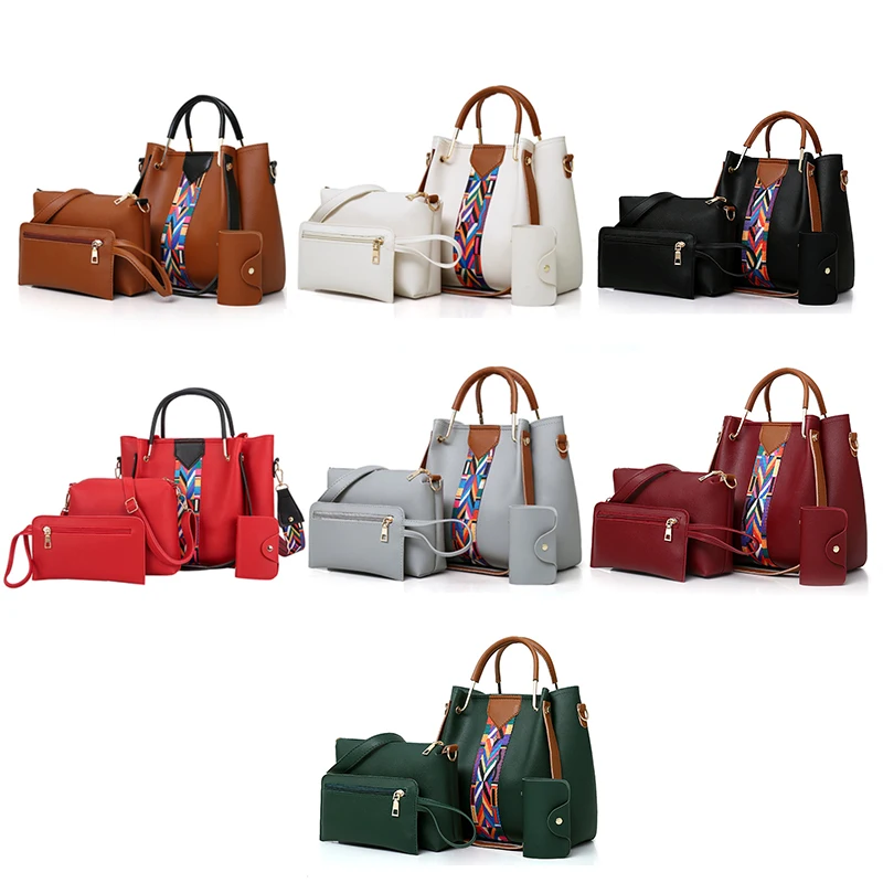 
 Оптовая продажа, роскошные вместительные женские сумки через плечо из 4 предметов   (1600246498009)