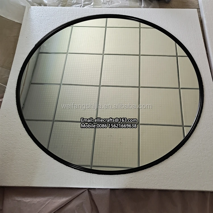 Online hot sale living room bedroom mirror Nordic modern black gold metal round luxury decorative wall mirrors